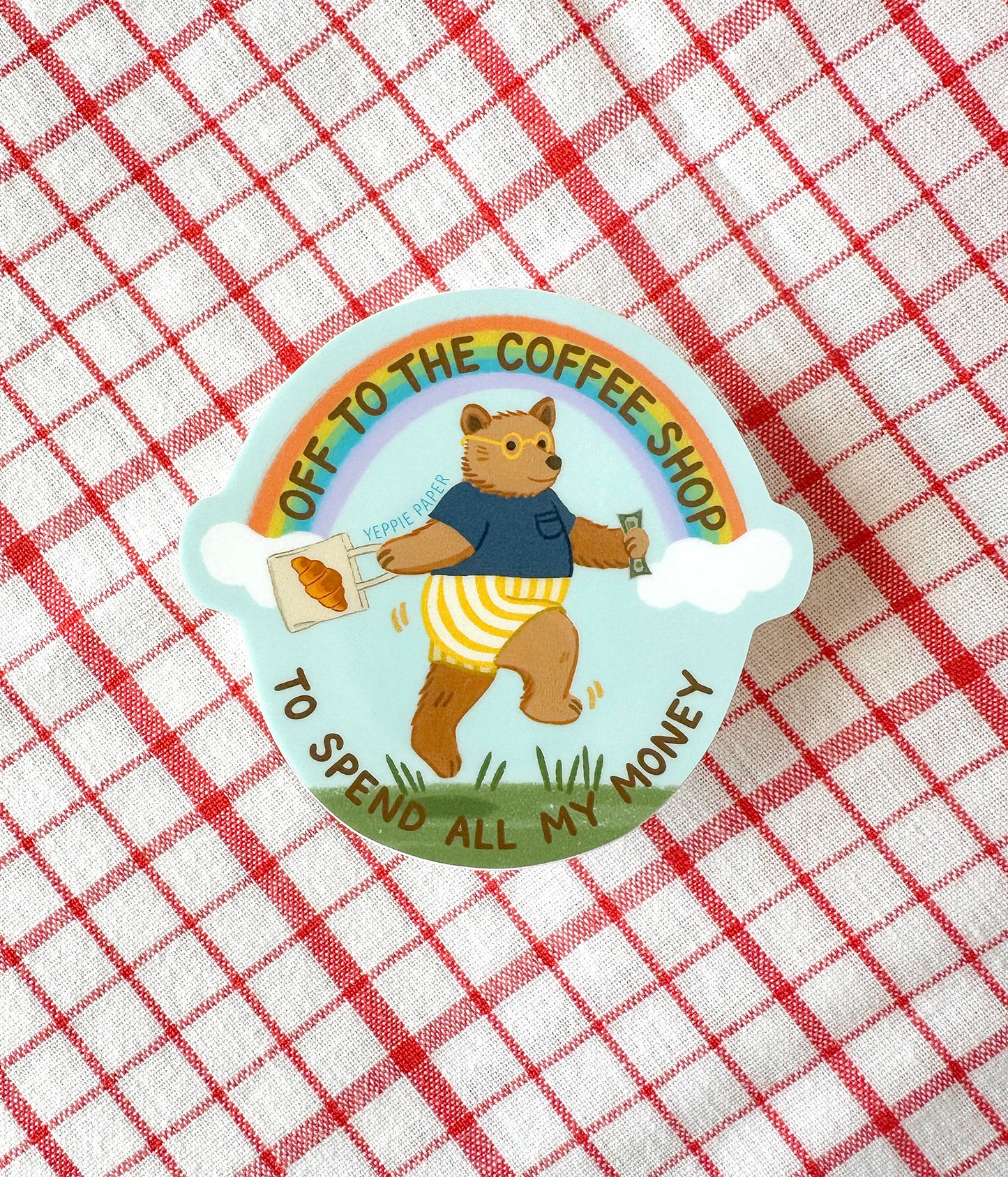 COFFEE SHOP BEAR - DIE CUT STICKER