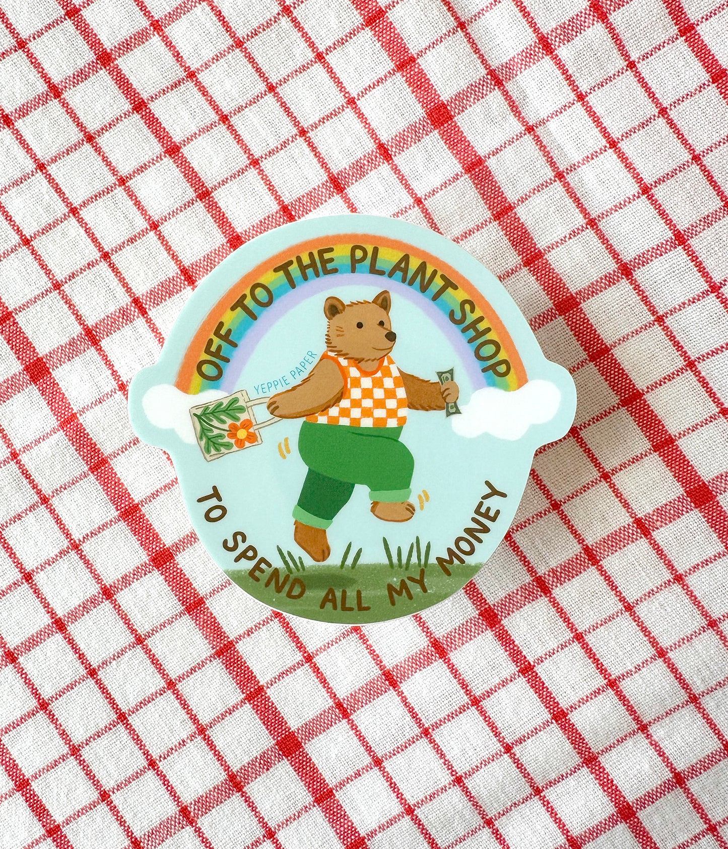 PLANT SHOP BEAR - DIE CUT STICKER