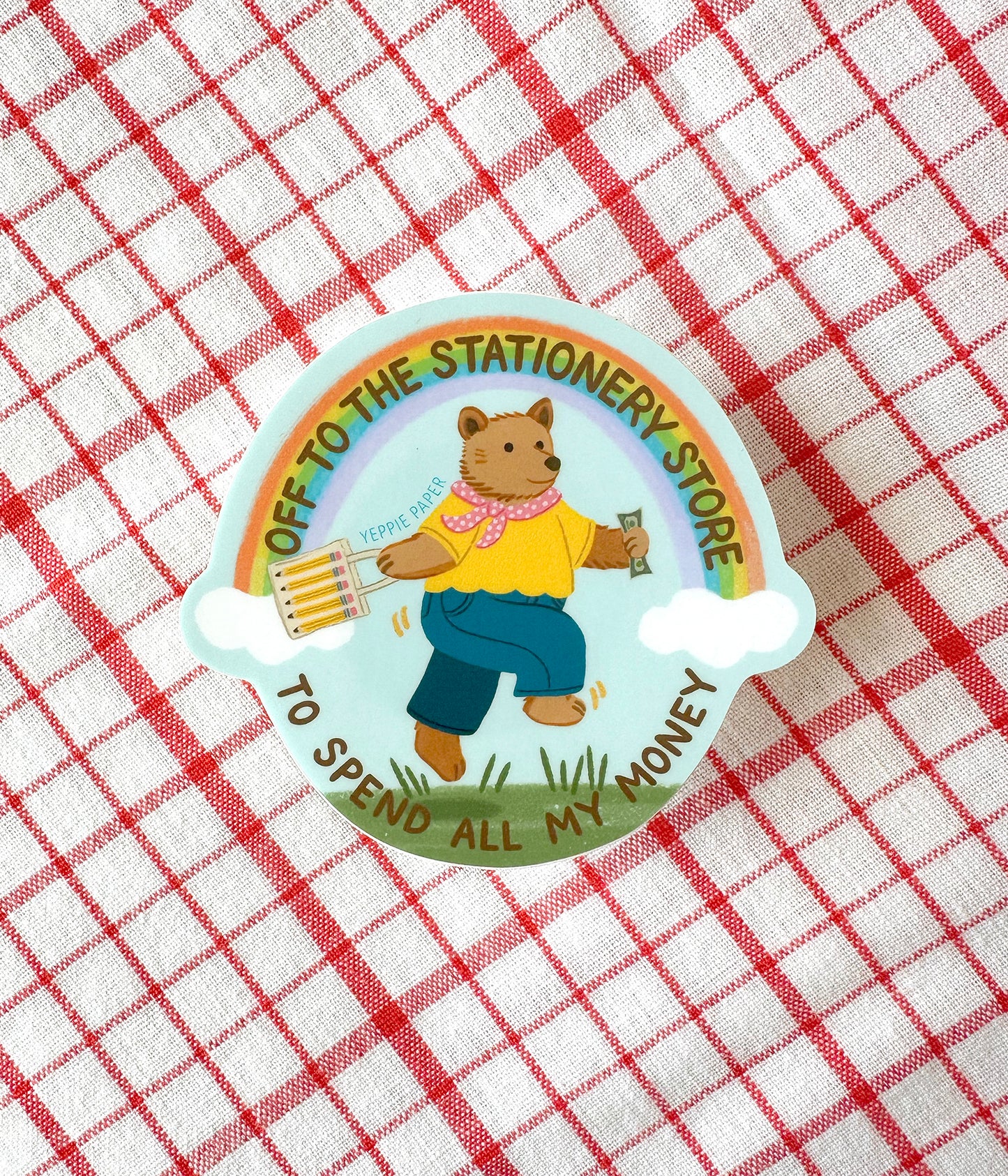 STATIONERY STORE BEAR - DIE CUT STICKER