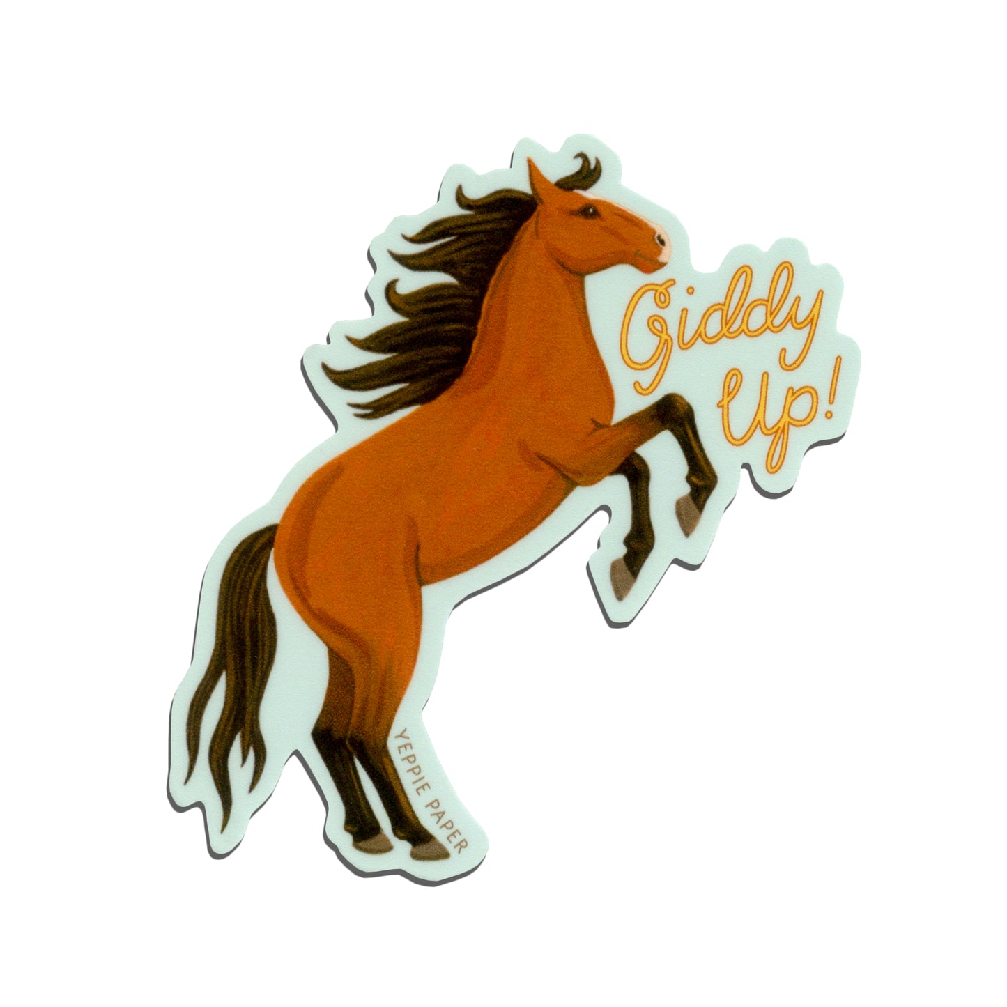GIDDY UP HORSE - DIE CUT STICKER