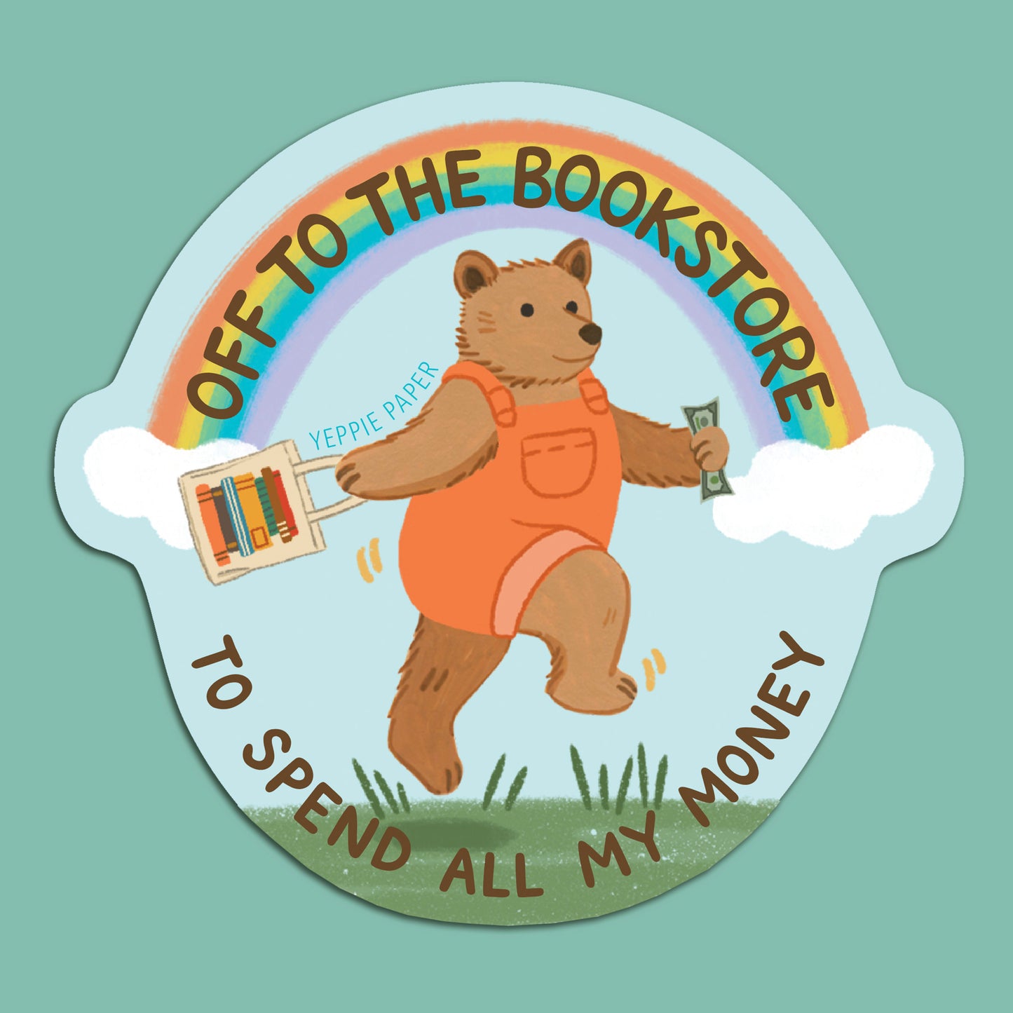 BOOKSTORE BEAR - DIE CUT STICKER