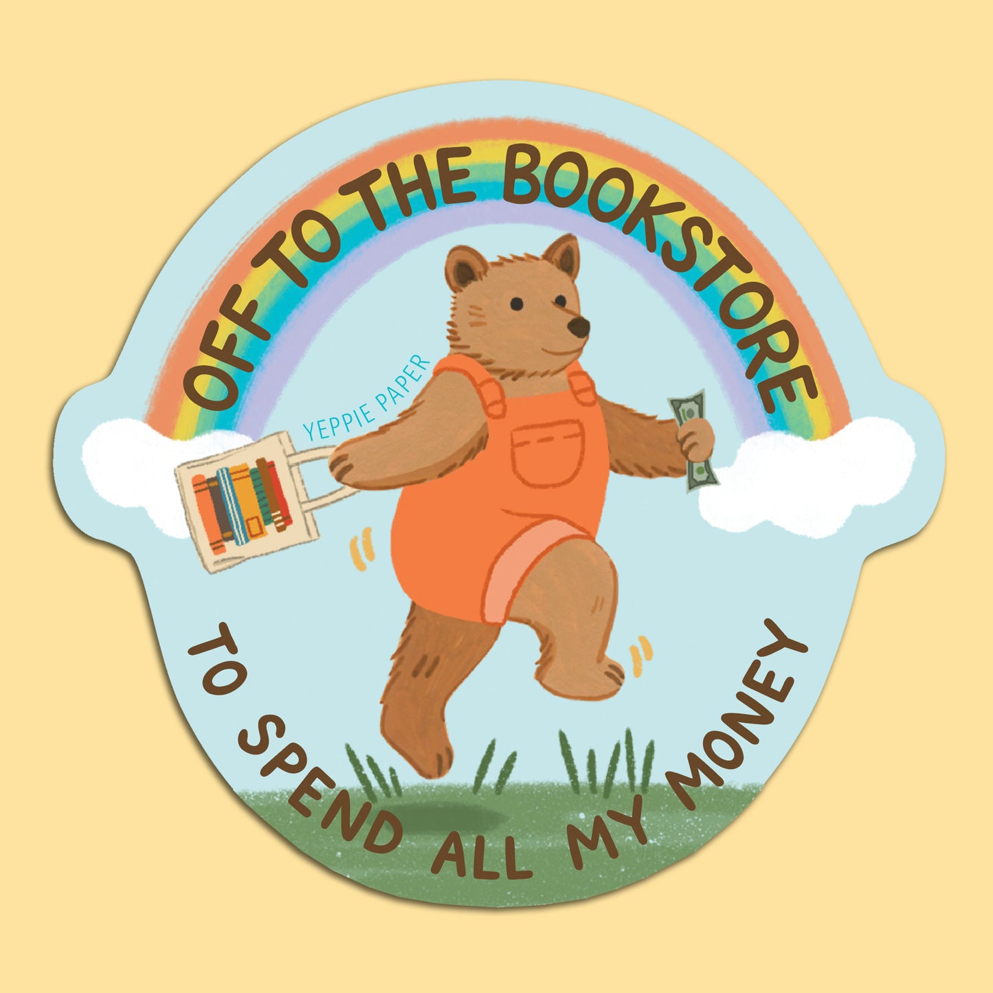 BOOKSTORE BEAR - DIE CUT STICKER