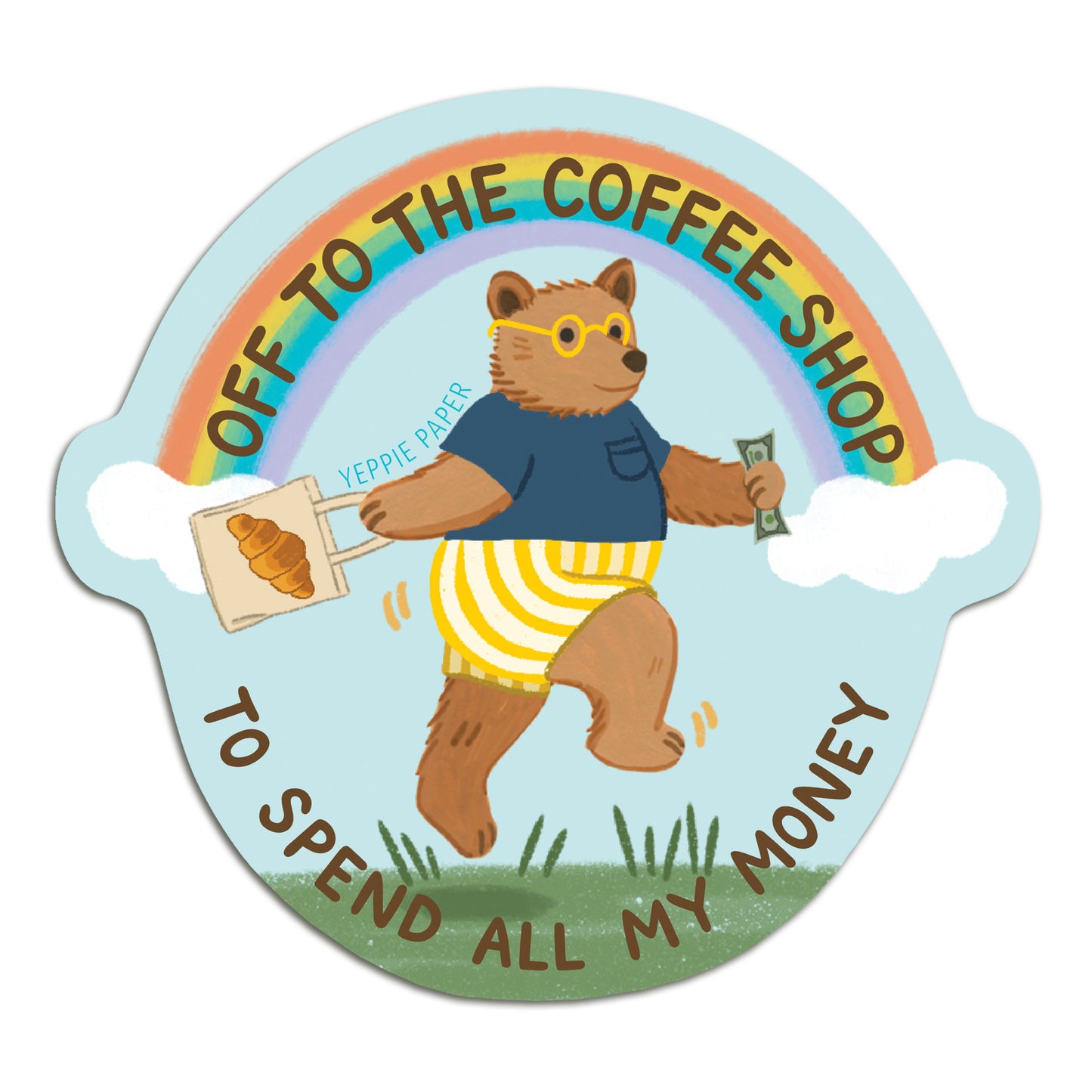 COFFEE SHOP BEAR - DIE CUT STICKER