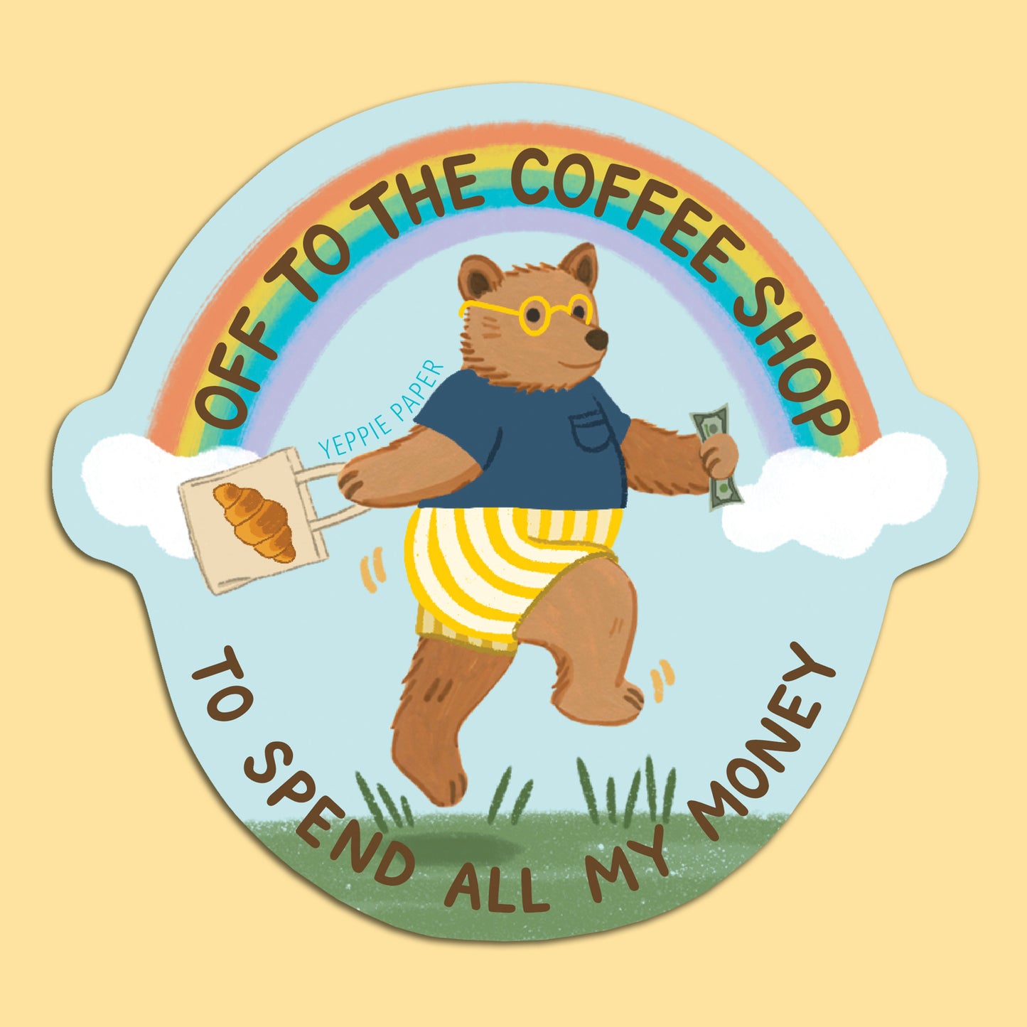 COFFEE SHOP BEAR - DIE CUT STICKER
