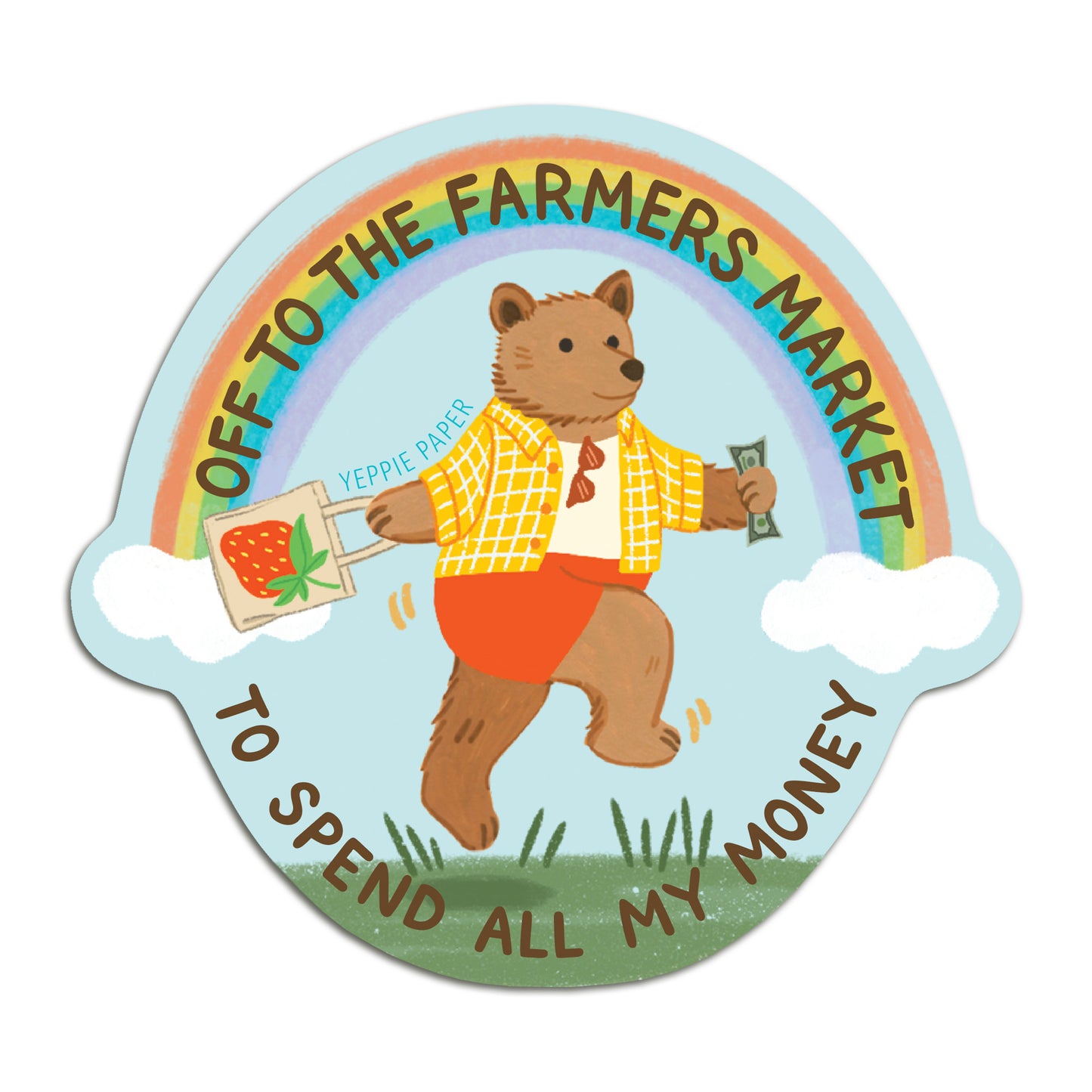 FARMERS MARKET BEAR - DIE CUT STICKER