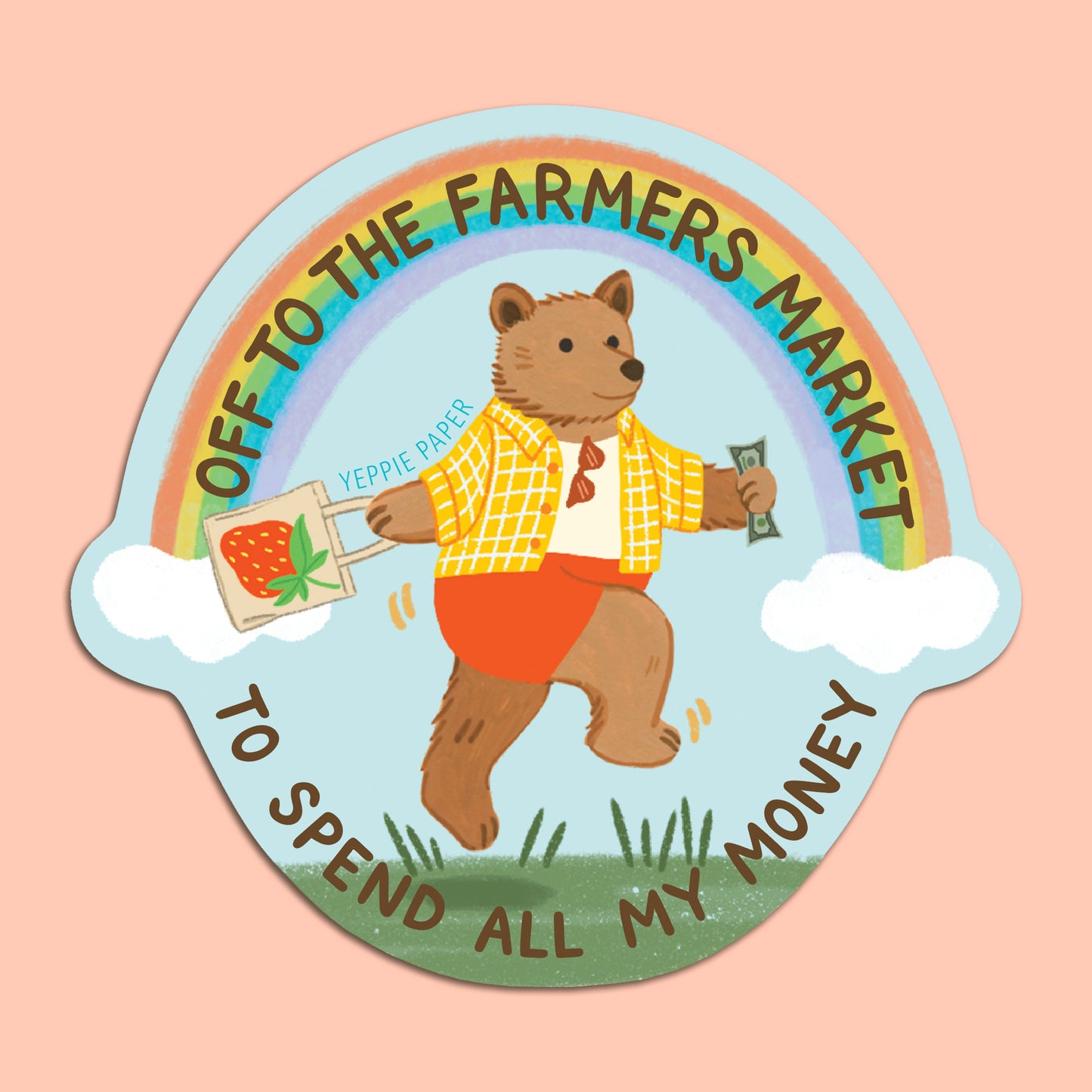FARMERS MARKET BEAR - DIE CUT STICKER