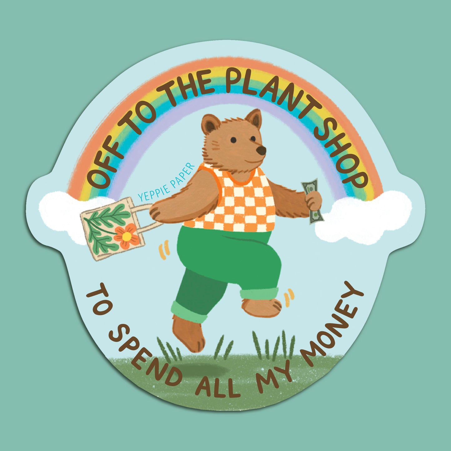 PLANT SHOP BEAR - DIE CUT STICKER