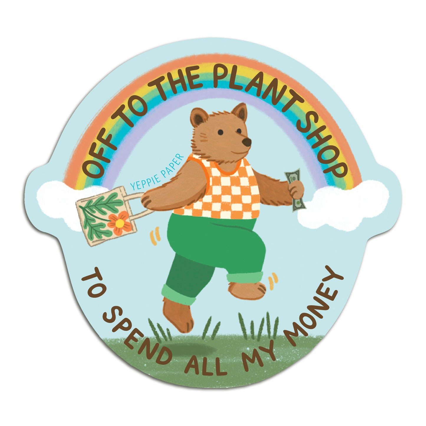 PLANT SHOP BEAR - DIE CUT STICKER