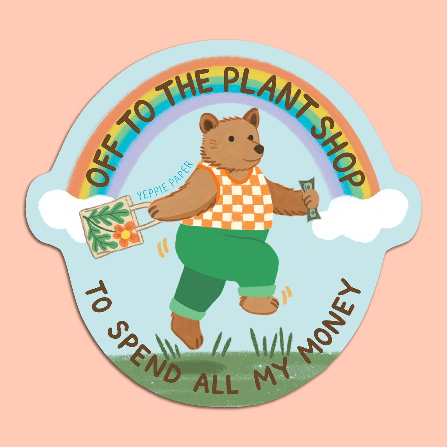 PLANT SHOP BEAR - DIE CUT STICKER
