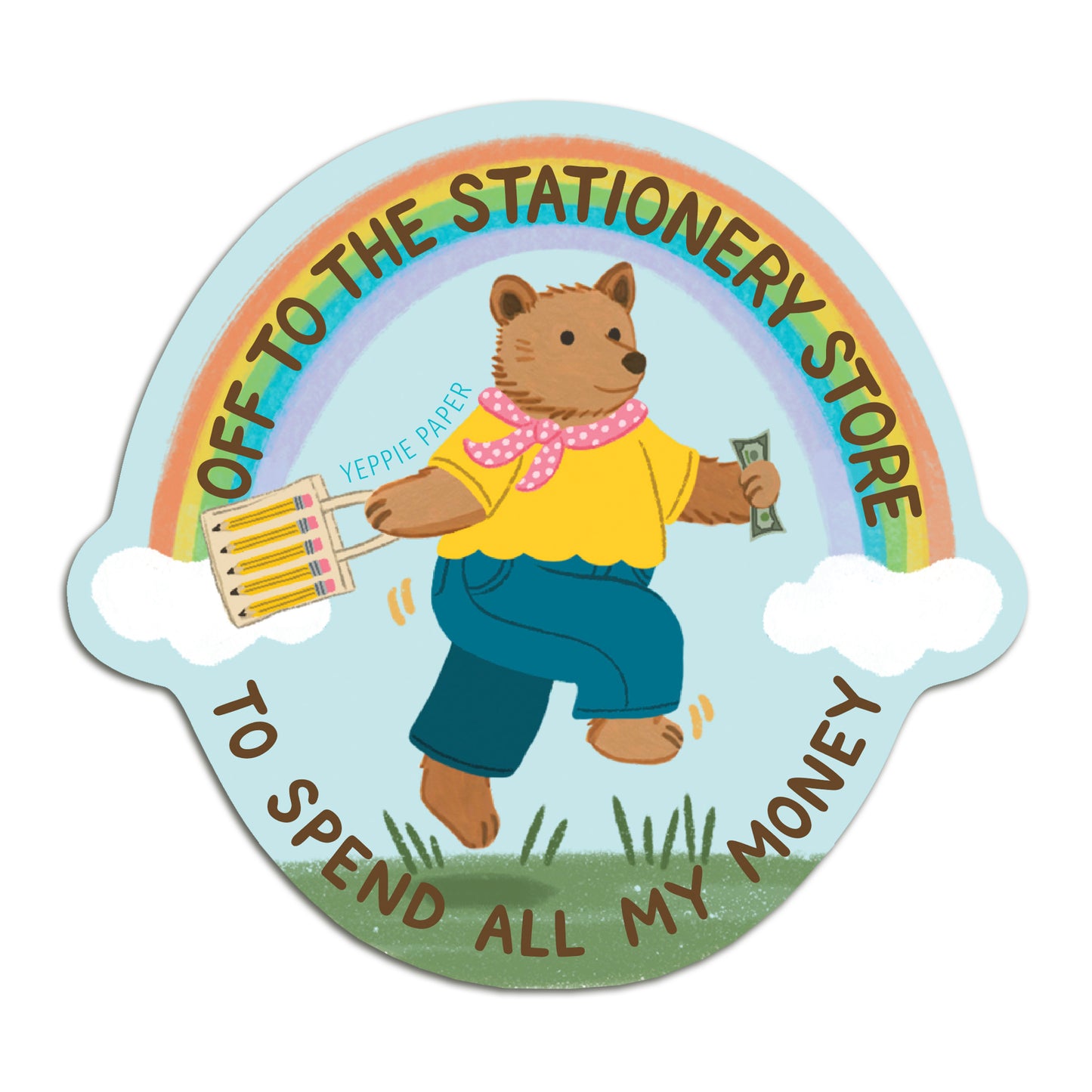 STATIONERY STORE BEAR - DIE CUT STICKER