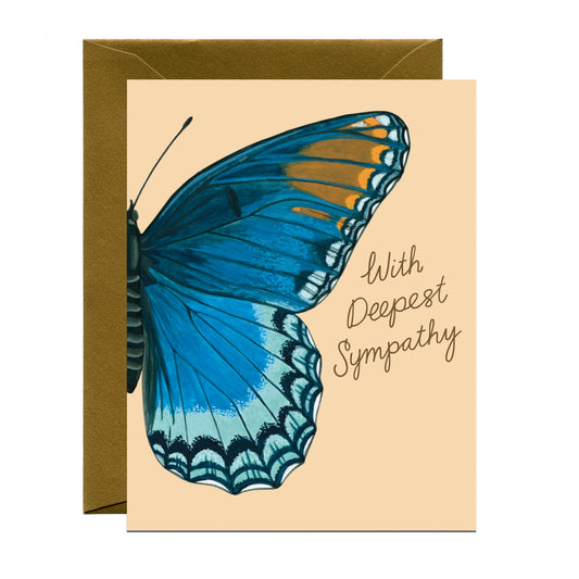 RED-SPOTTED PURPLE BUTTERFLY - SYMPATHY GREETING CARD