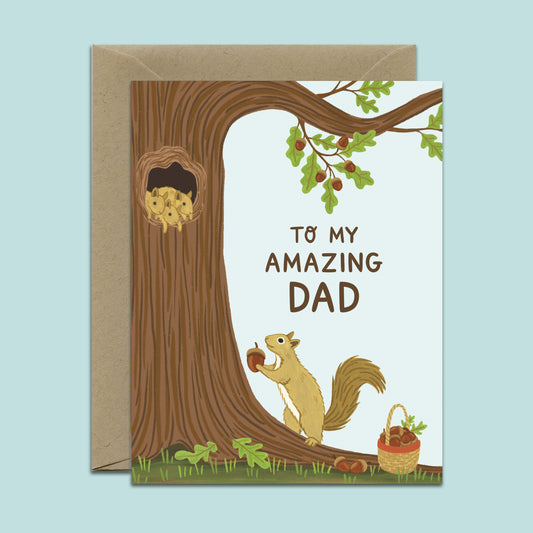 WOODLAND SQUIRREL DAD - FATHER'S DAY GREETING CARD