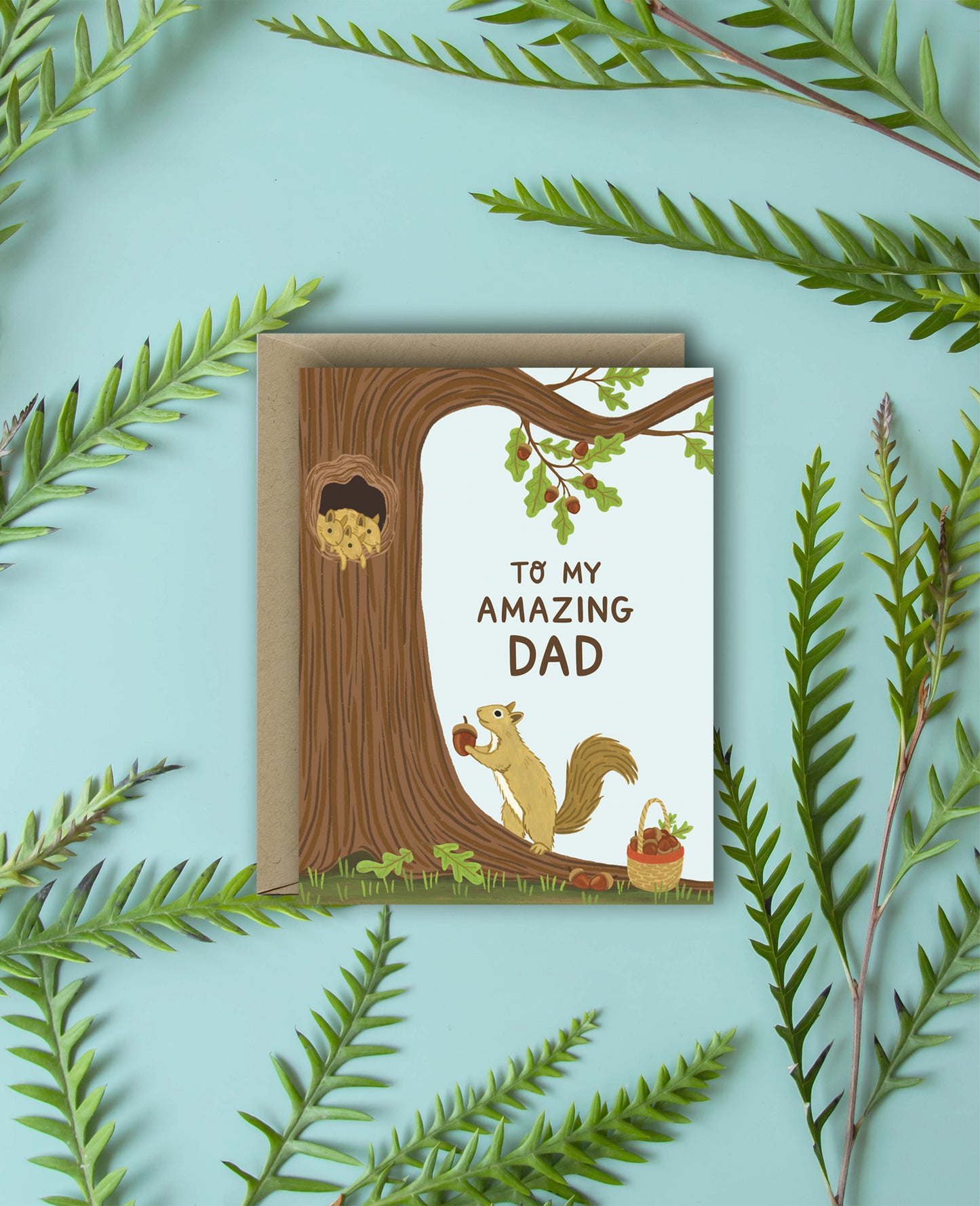 WOODLAND SQUIRREL DAD - FATHER'S DAY GREETING CARD