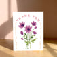 ANEMONES PURPLE FLOWERS THANK YOU GREETING CARD