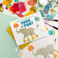 ROLLERSKATING ELEPHANT - BIRTHDAY GREETING CARD