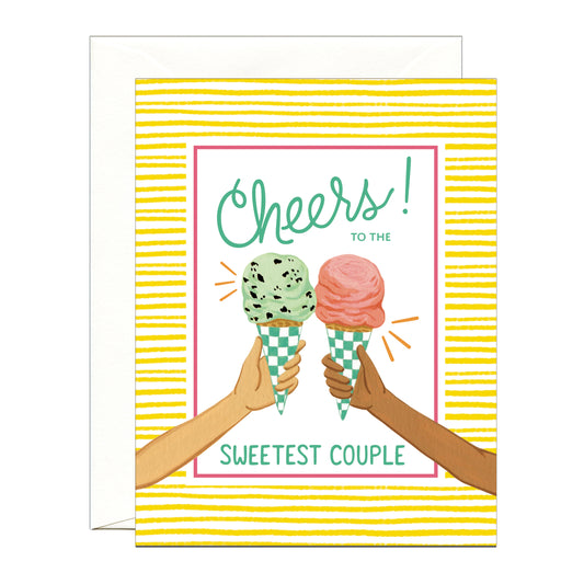 ICE CREAM CHEERS - WEDDING GREETING CARD