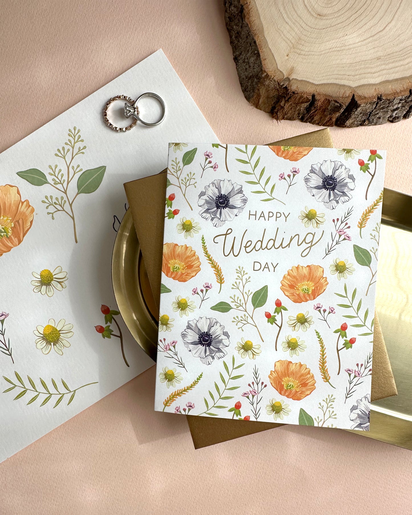 WEDDING FLOWERS - WEDDING GREETING CARD