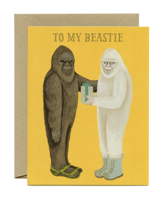 TO MY BEASTIE, BIGFOOT AND YETI - BIRTHDAY GREETING CARD