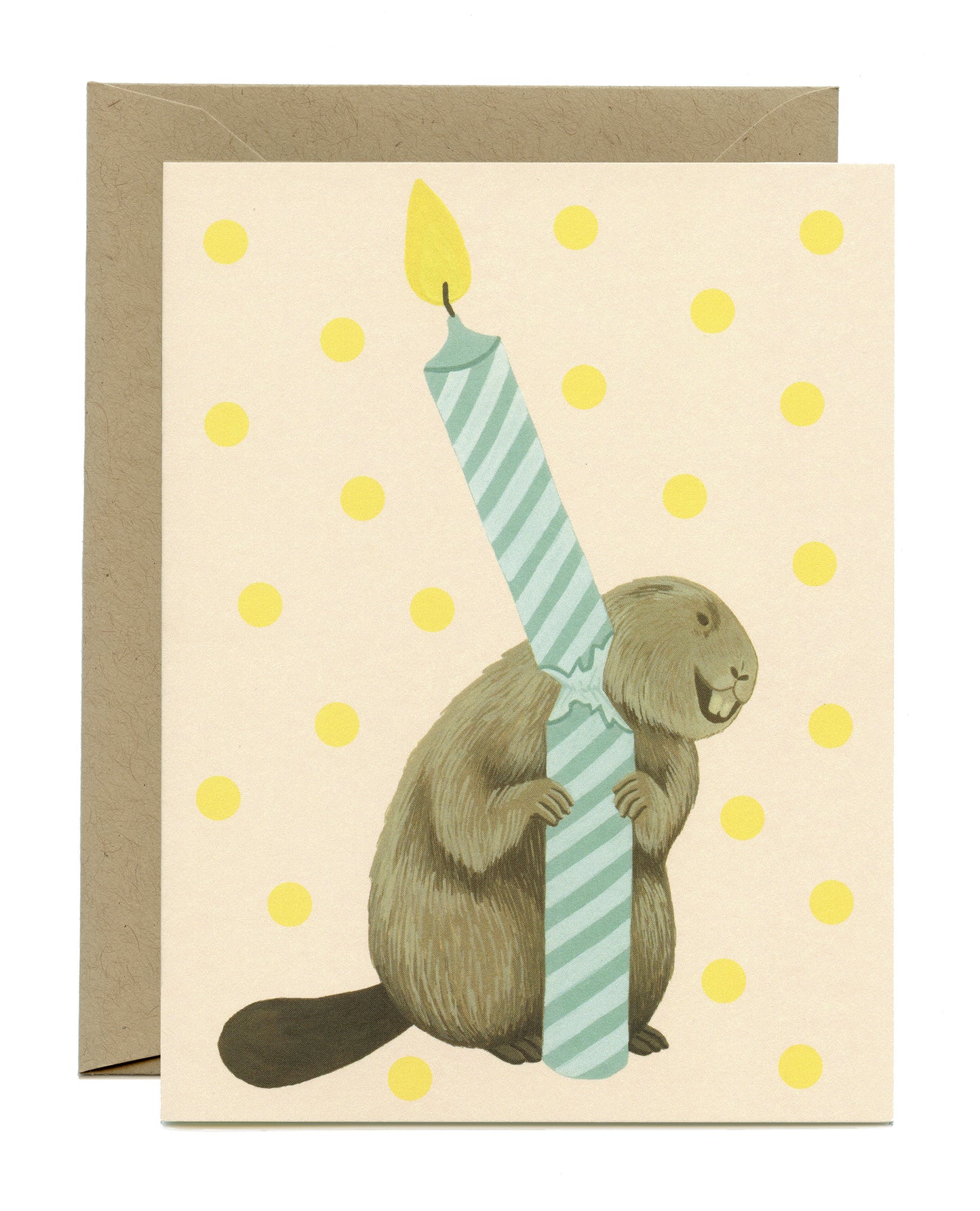 BEAVER CANDLE - BIRTHDAY GREETING CARD