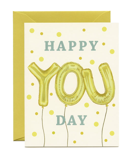 HAPPY YOU DAY FOIL BALLOONS - BIRTHDAY GREETING CARD