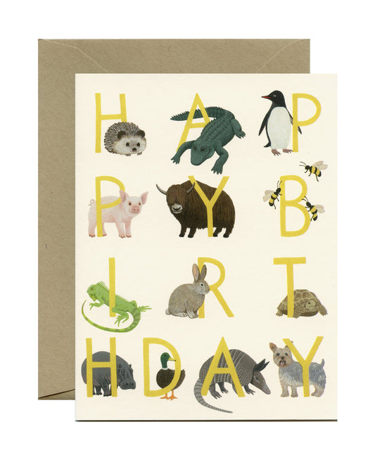 BIRTHDAY MENAGERIE - BIRTHDAY GREETING CARD