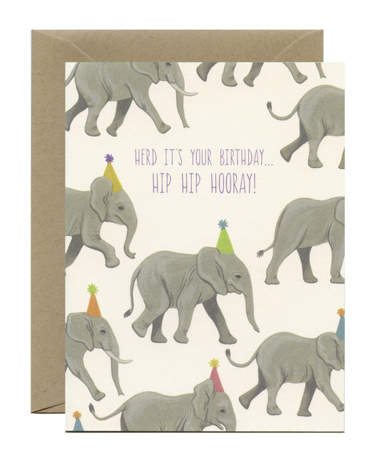 ELEPHANT HERD - BIRTHDAY GREETING CARD
