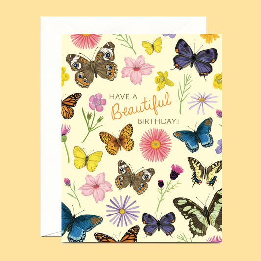 BEAUTIFUL BUTTERFLIES - BIRTHDAY GREETING CARD