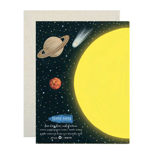 SOLAR SYSTEM AND PLANETS - BIRTHDAY GREETING CARD