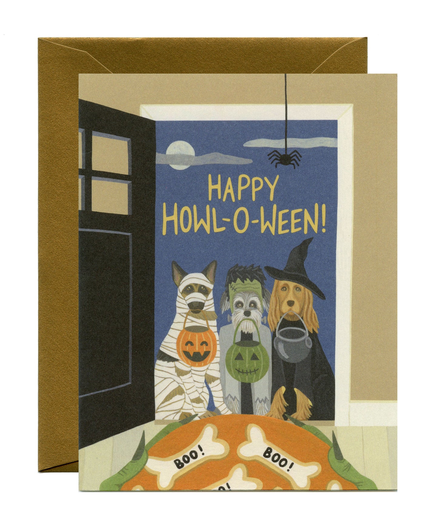 DOG HOWL-O-WEEN - HALLOWEEN GREETING CARD