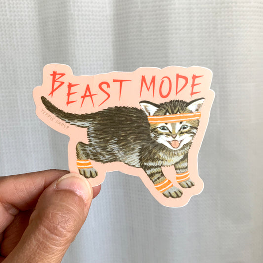 BEAST MODE KITTEN - DIE CUT STICKER