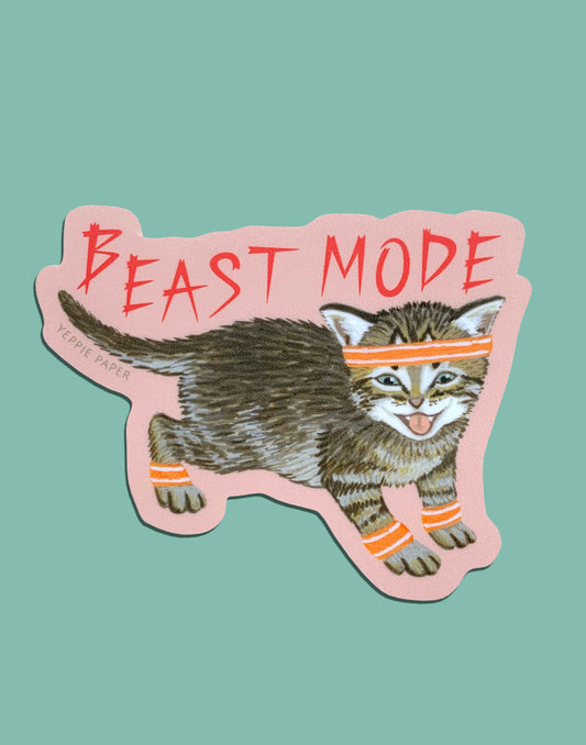 BEAST MODE KITTEN - DIE CUT STICKER