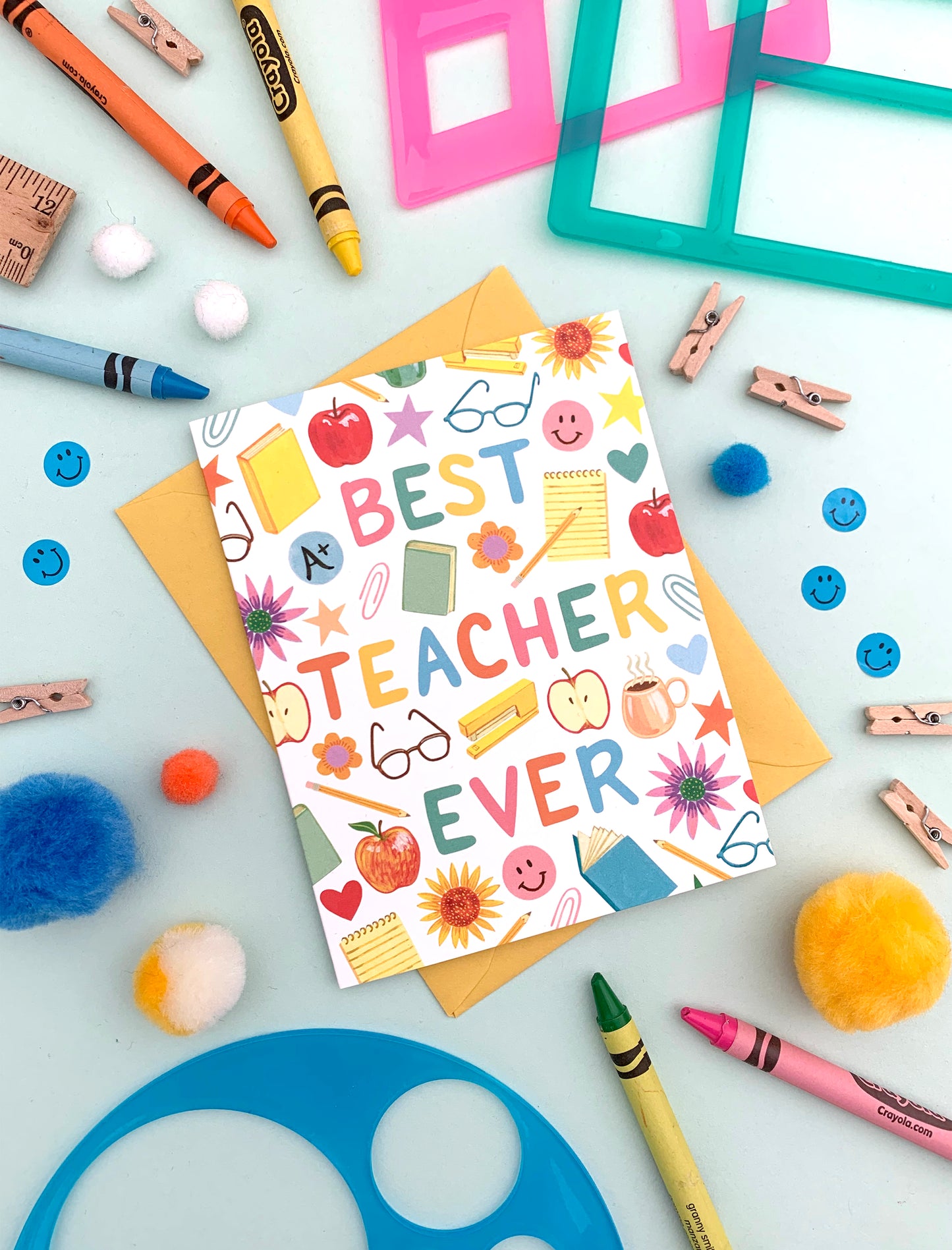 BEST TEACHER EVER - TEACHER APPRECIATION GREETING CARD