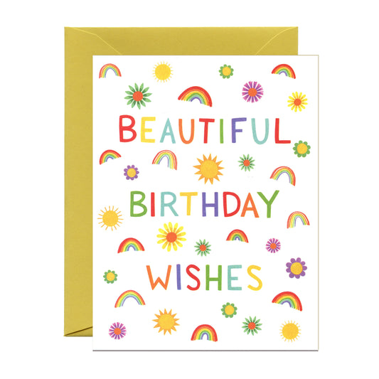 RAINBOWS AND SUNSHINE - BIRTHDAY GREETING CARD