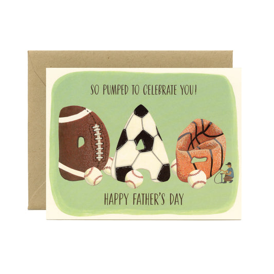 PUMPED UP SPORTS DAD - FATHER'S DAY GREETING CARD