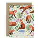 FOREST FOXES AND FLOWERS - BLANK GREETING CARD