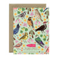 FOREST BIRDS AND FLOWERS - BLANK GREETING CARD
