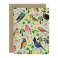 FOREST BIRDS AND FLOWERS - BLANK GREETING CARD