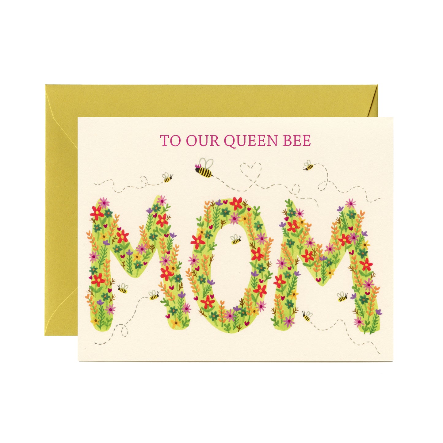QUEEN BEE AND FLOWERS - MOTHER'S DAY GREETING CARD