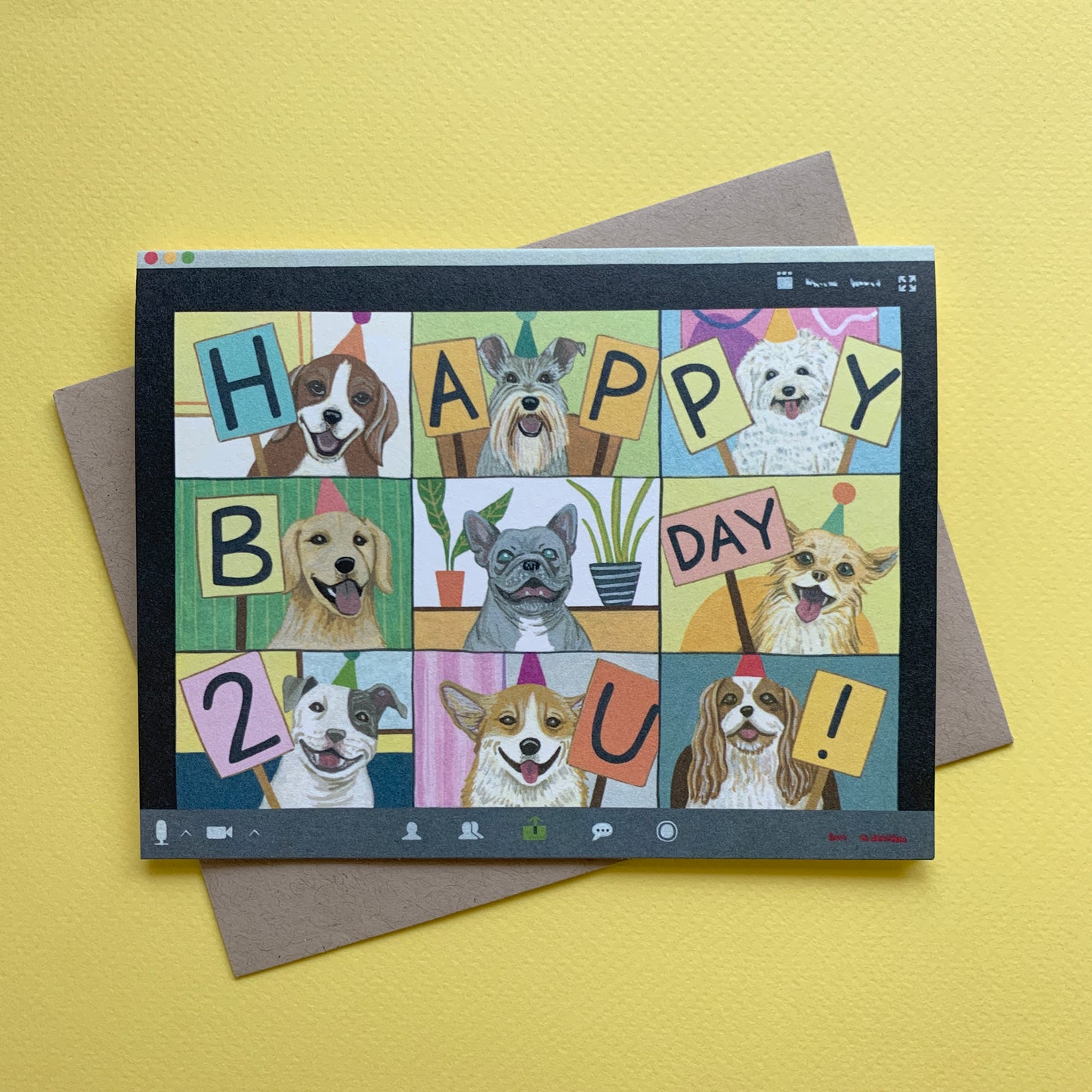 DOG BIRTHDAY ZOOM - BIRTHDAY GREETING CARD