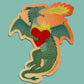 FIRE BREATHING DRAGON AND HEART - DIE CUT STICKER