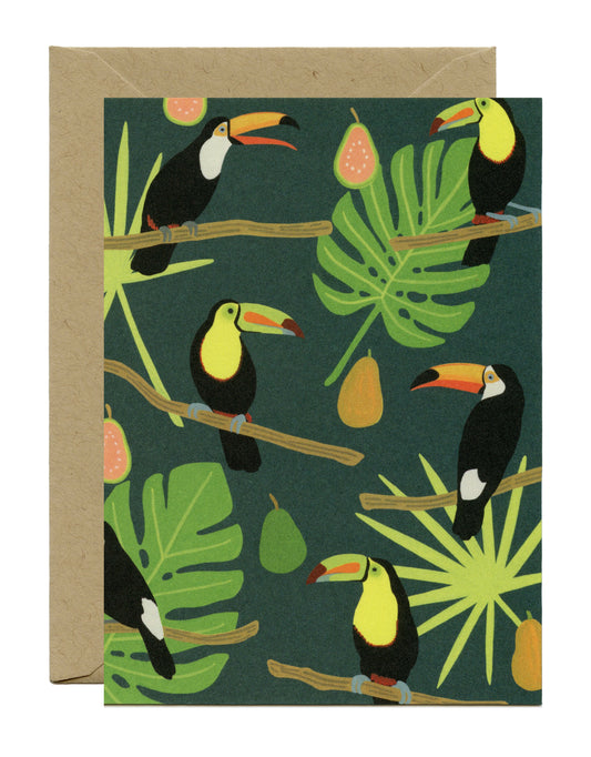 EVERYDAY TOUCANS AND TROPICAL PAPAYA - BLANK GREETING CARD