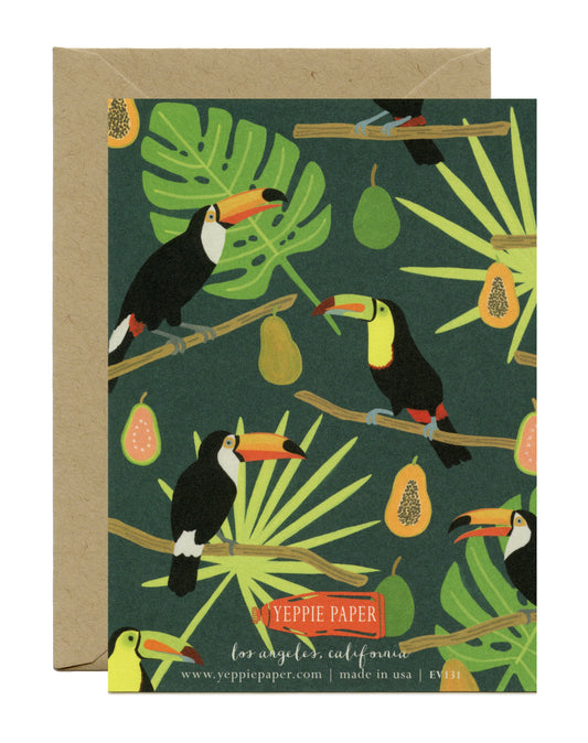 EVERYDAY TOUCANS AND TROPICAL PAPAYA - BLANK GREETING CARD