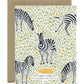 BLACK & WHITE ZEBRAS - BLANK GREETING CARD