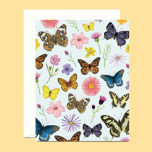 EVERYDAY BUTTERFLIES AND FLOWERS - BLANK GREETING CARD