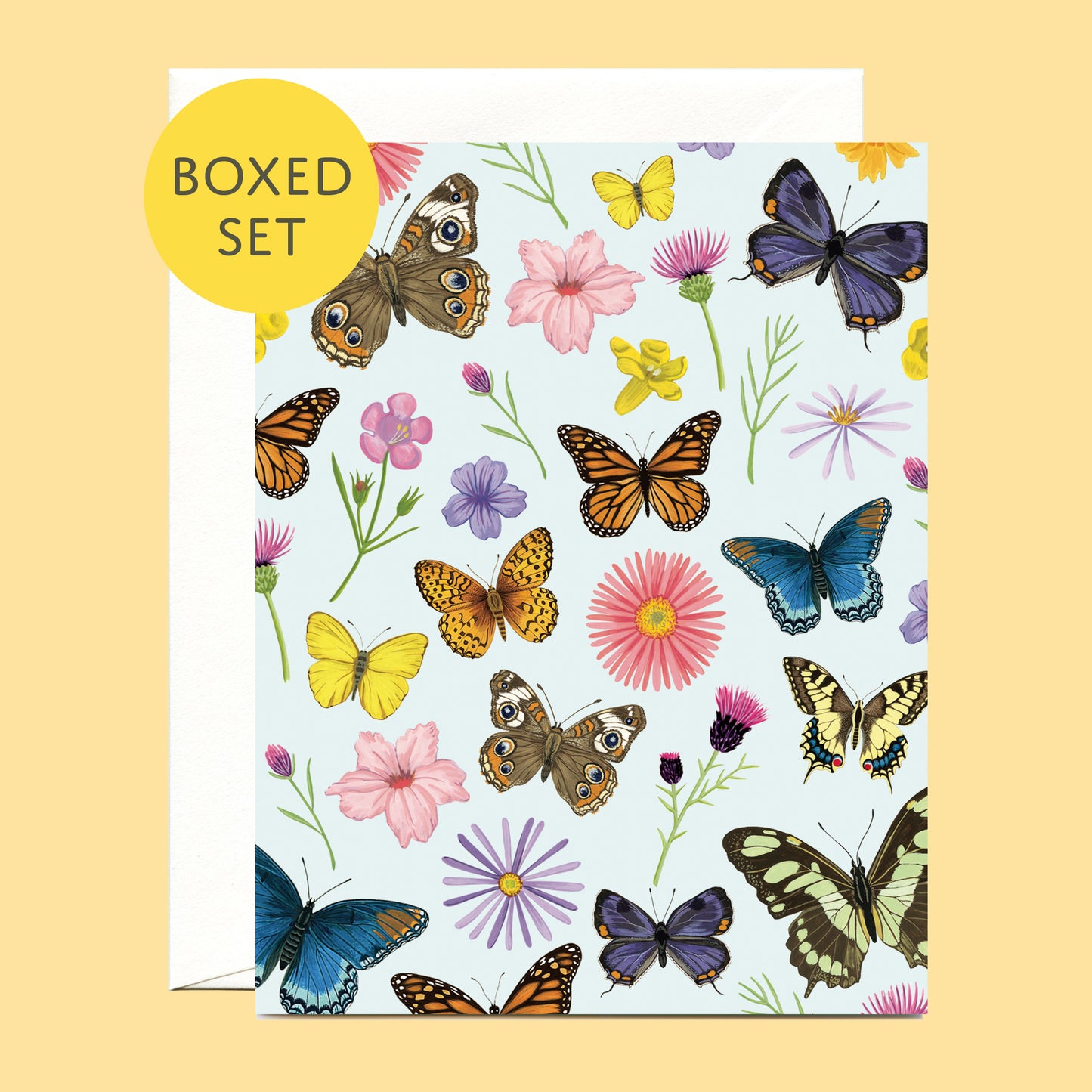 EVERYDAY BUTTERFLIES AND FLOWERS - BLANK GREETING CARDS, BOXED SET OF 8