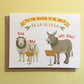 FA LA LA CAROLING DONKEY AND SHEEP - HOLIDAY GREETING CARD