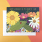 LADYBUG AND FLOWERS - BIRTHDAY GREETING CARD
