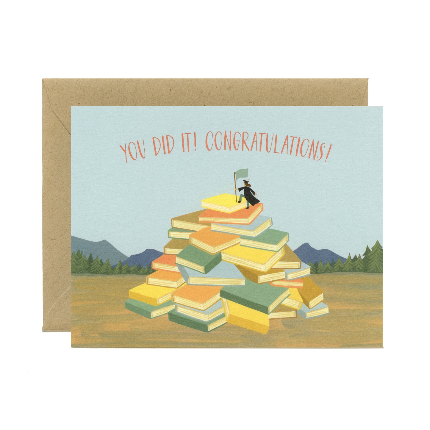 BOOK MOUNTAIN - GRADUATION GREETING CARD