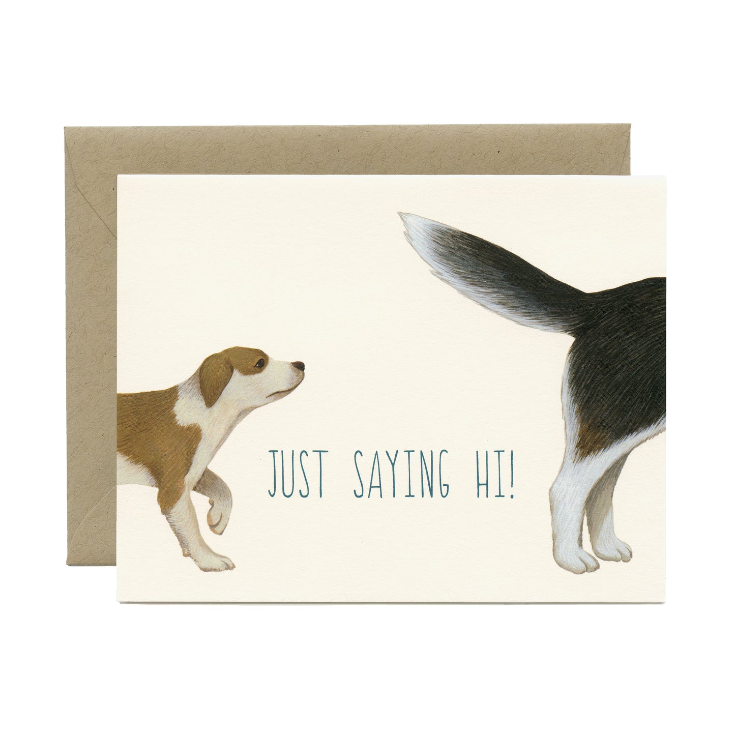 DOGS SAYING HI - HELLO GREETING CARD