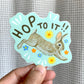 HOP TO IT BUNNY RABBIT - DIE CUT STICKER